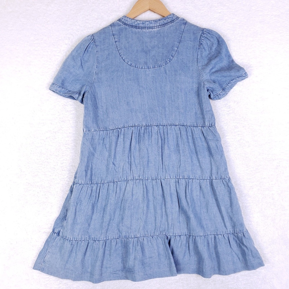 Velvet Heart Tencel Tiered Mini Dress XS Blue - Picture 8 of 10